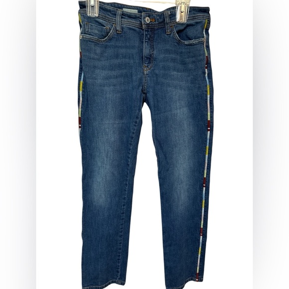 Pilcro Slim Boyfriend Crop Jeans Embroidered Side Stripe - Picture 1 of 9